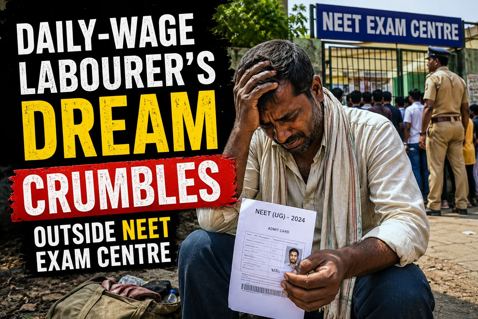 Daily-Wage Labourer’s Dream Crumbles Outside NEET Exam Centre